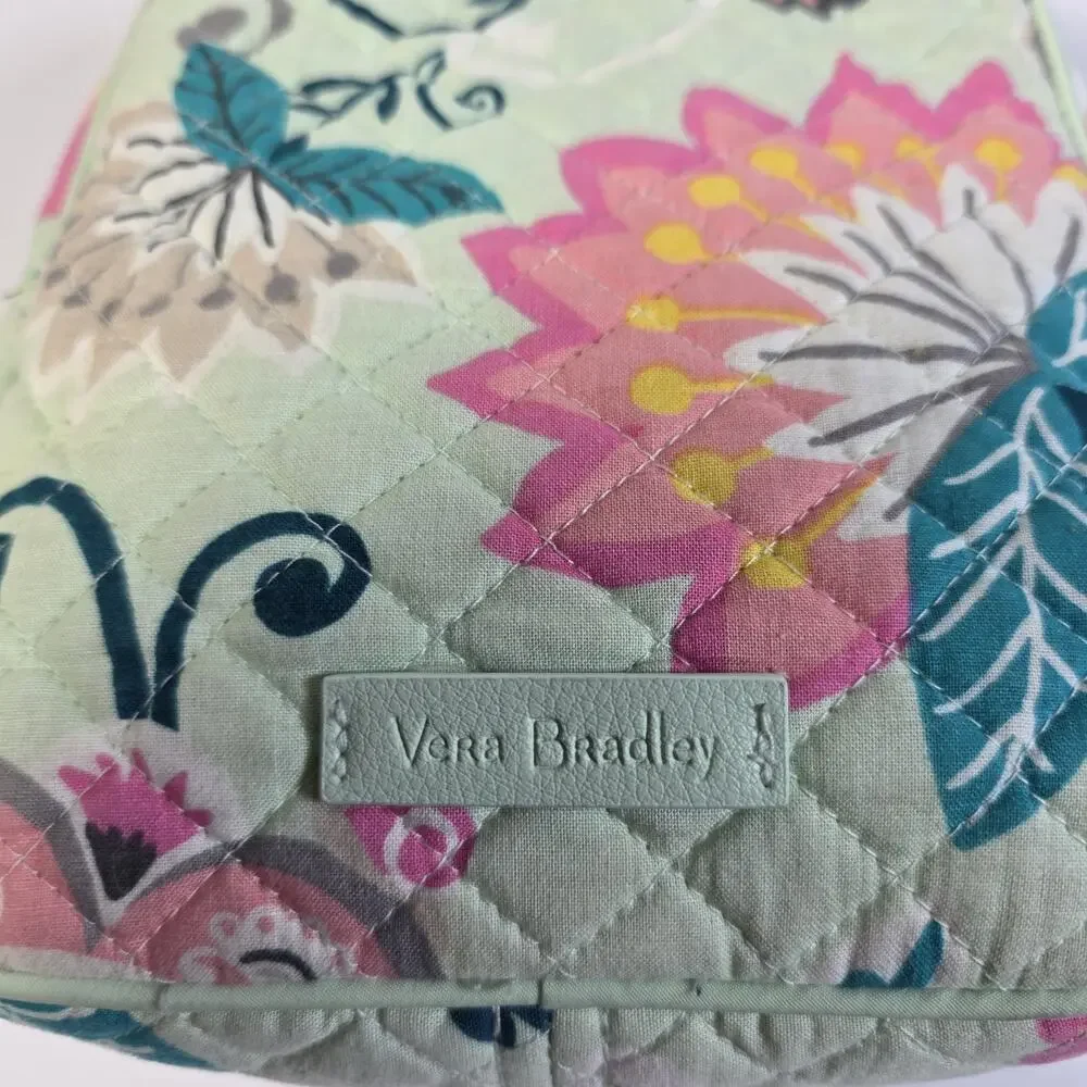 Vera Bradley Floral Butterfly Quilted Lunch Bag Mint Green Insulated Retired